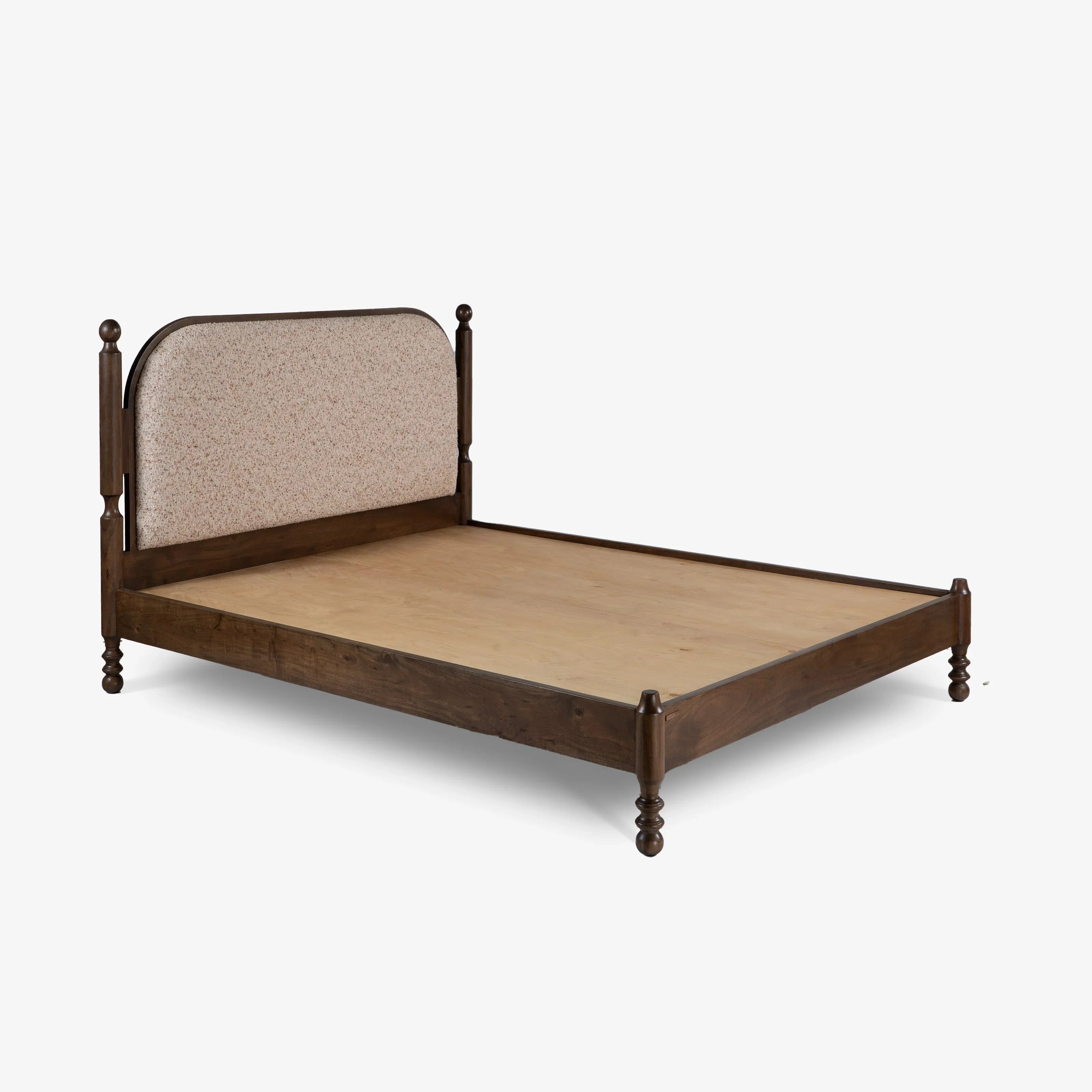 Ukti Bed | Acacia Wood, Mild Steel and Upholstery