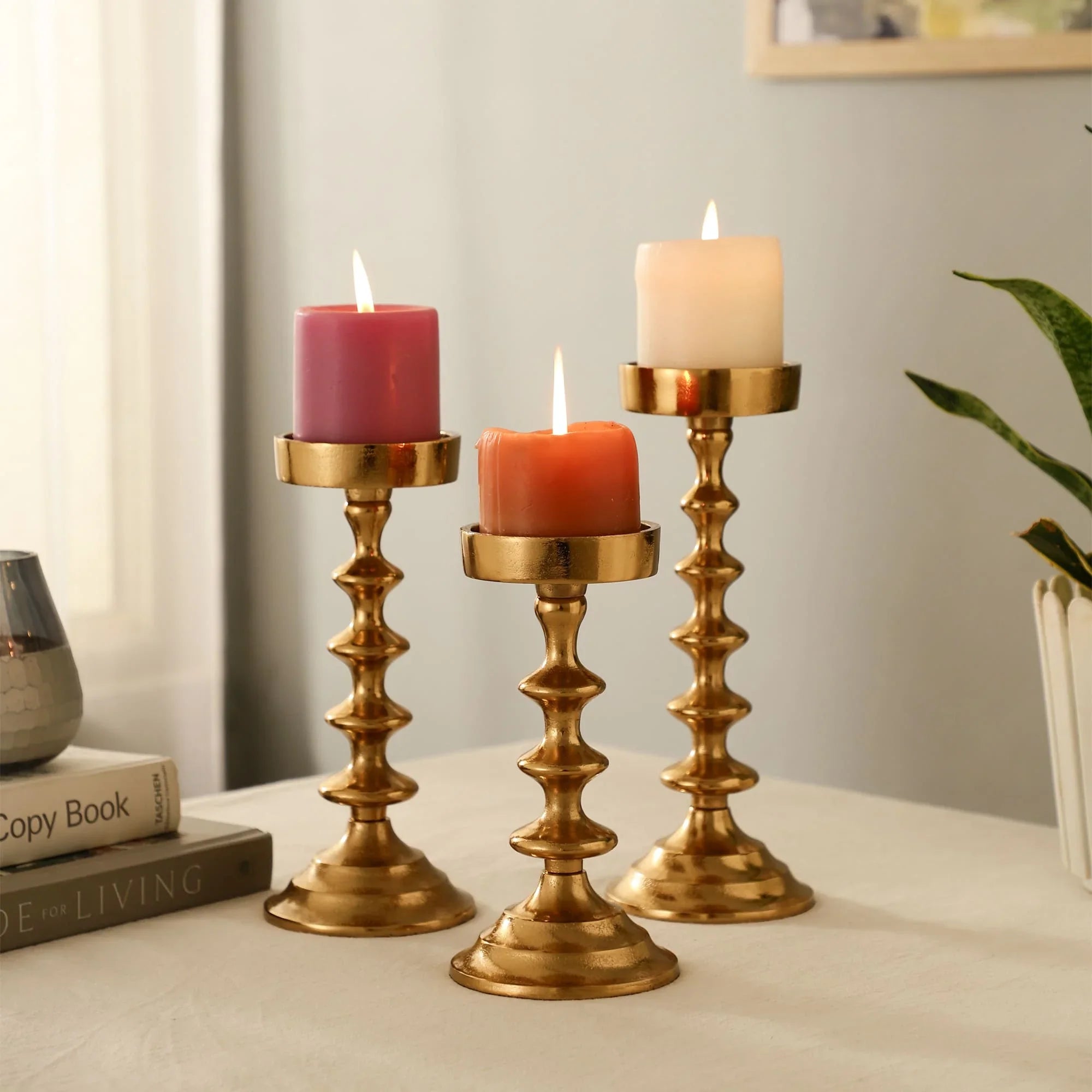 Ebon Whisper Candle holders set of 3 In