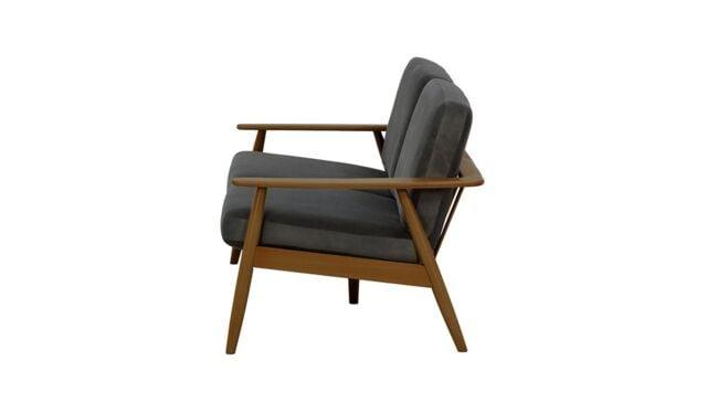 Savana 2 Seater Sofa | Sheesham Wood & Velvet Fabric