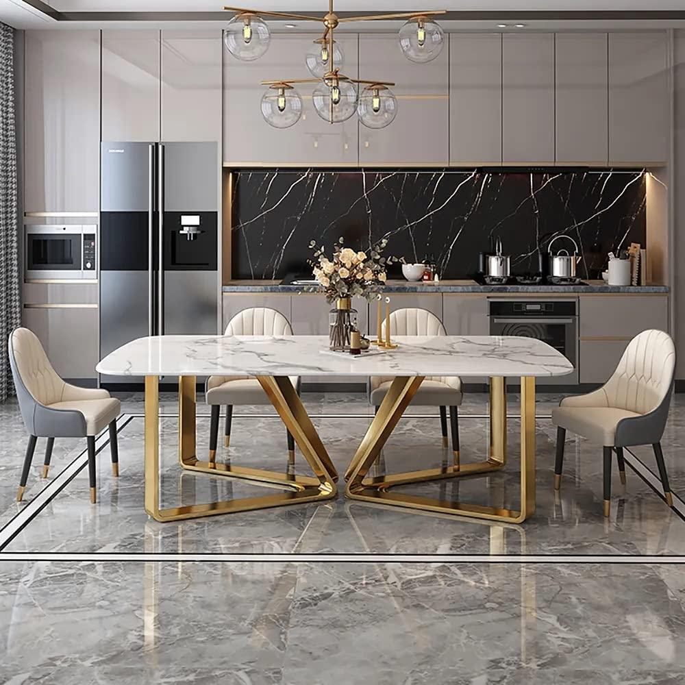 Astral White And Gold Dining Table