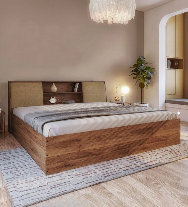 Orian Engineered Wood King Size Bed With Storage