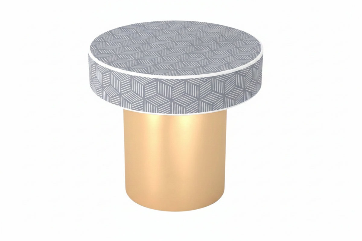 Inlay Round Side Table- Geo