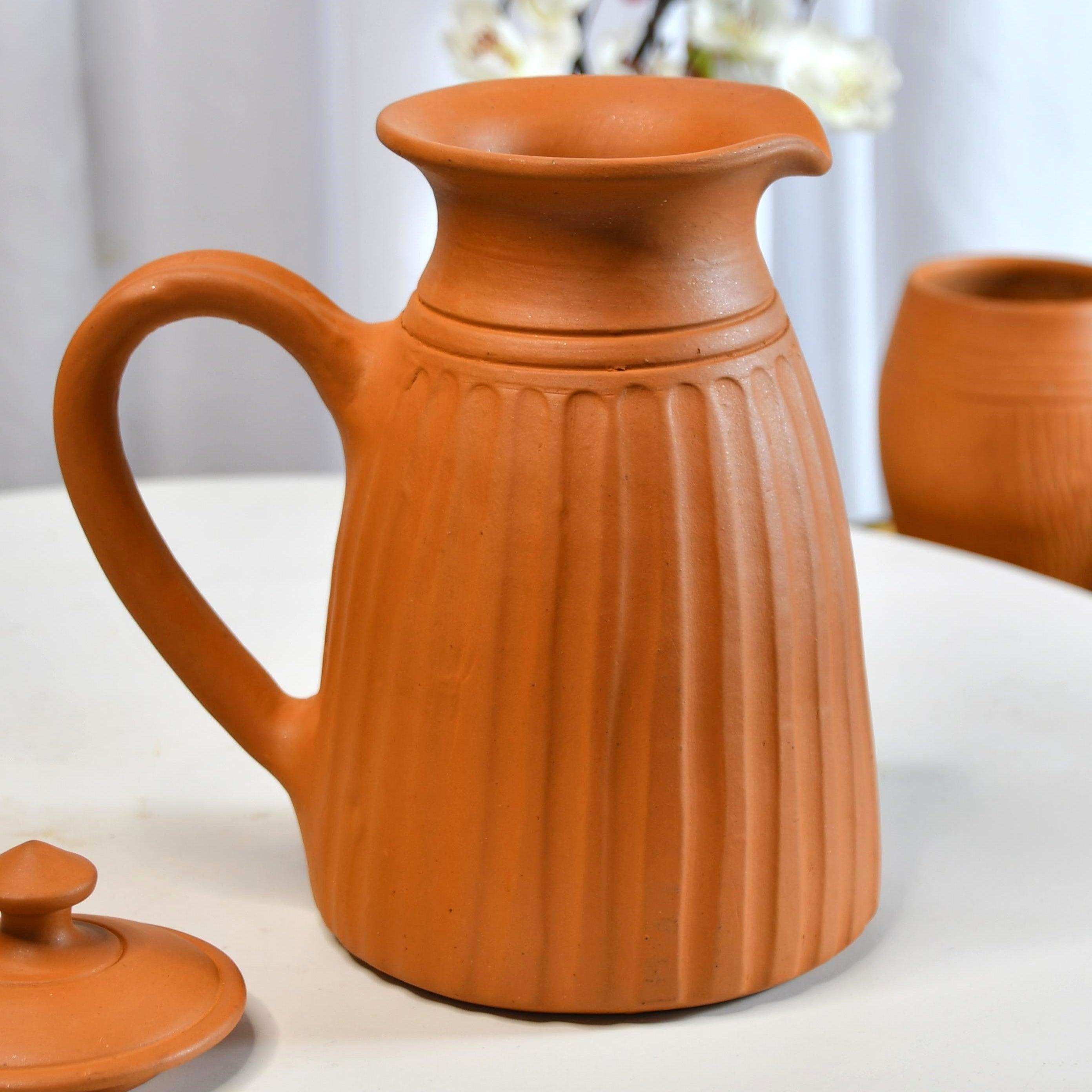 Premium Large Terracotta Flat-Base Jug