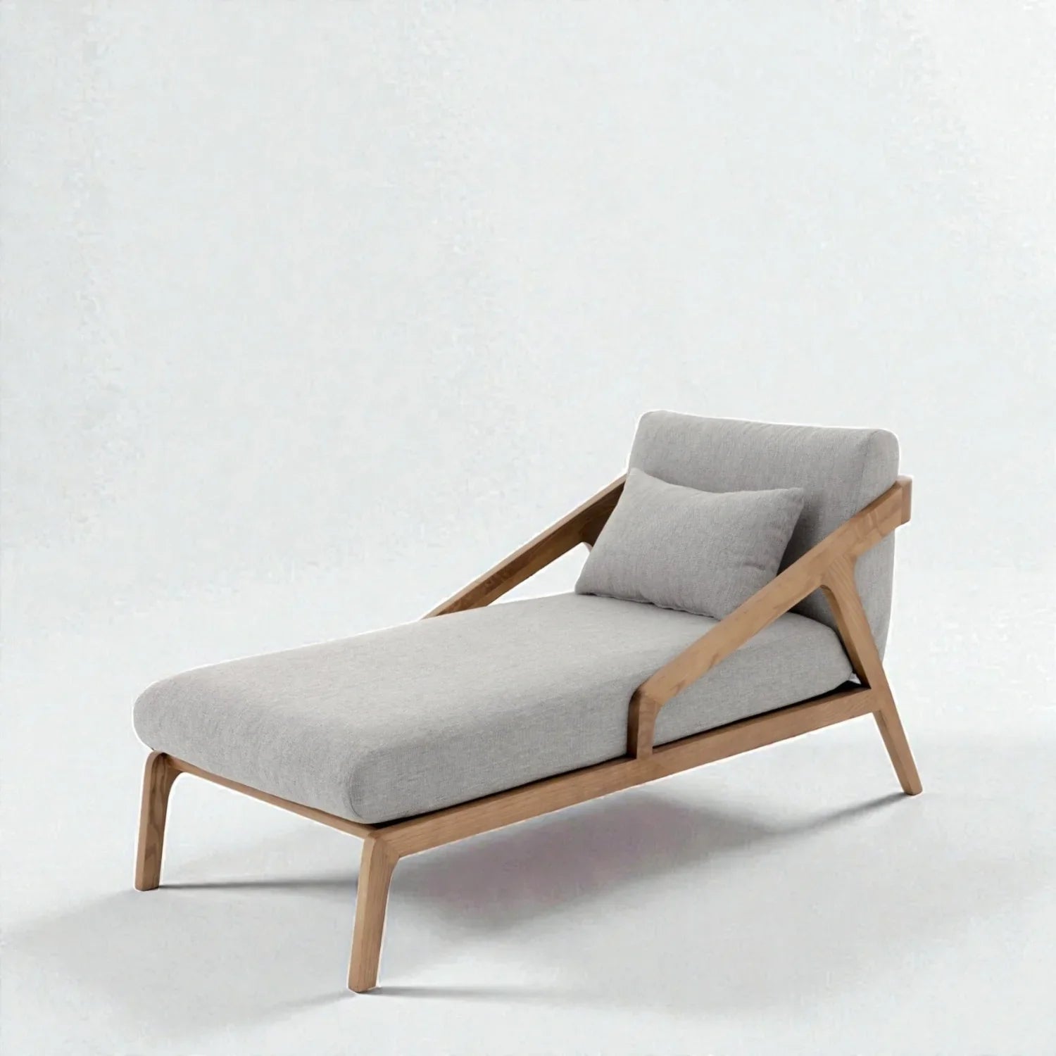 Meridin Teak Wood & Brass Buttons Chaise/Daybed