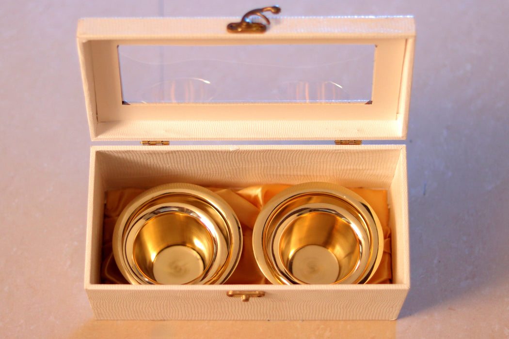 Brass Coffee Davara Tumbler in Gift Box & Tumbler Jar with Lid