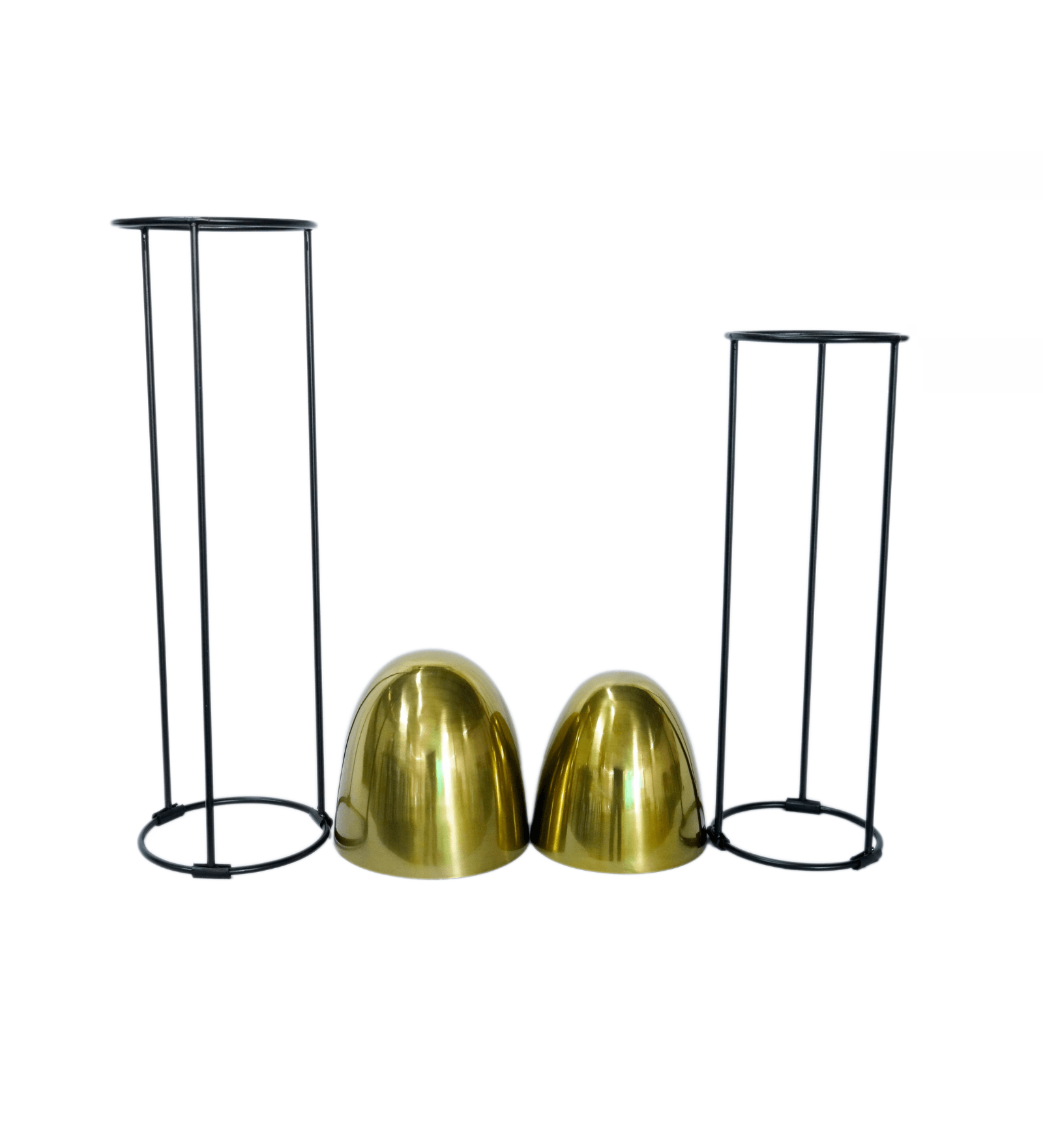 Gold Hammered Metal Floor Planters with Stands Planters for Living Room, Bedroom (Triangle Metal Planter)