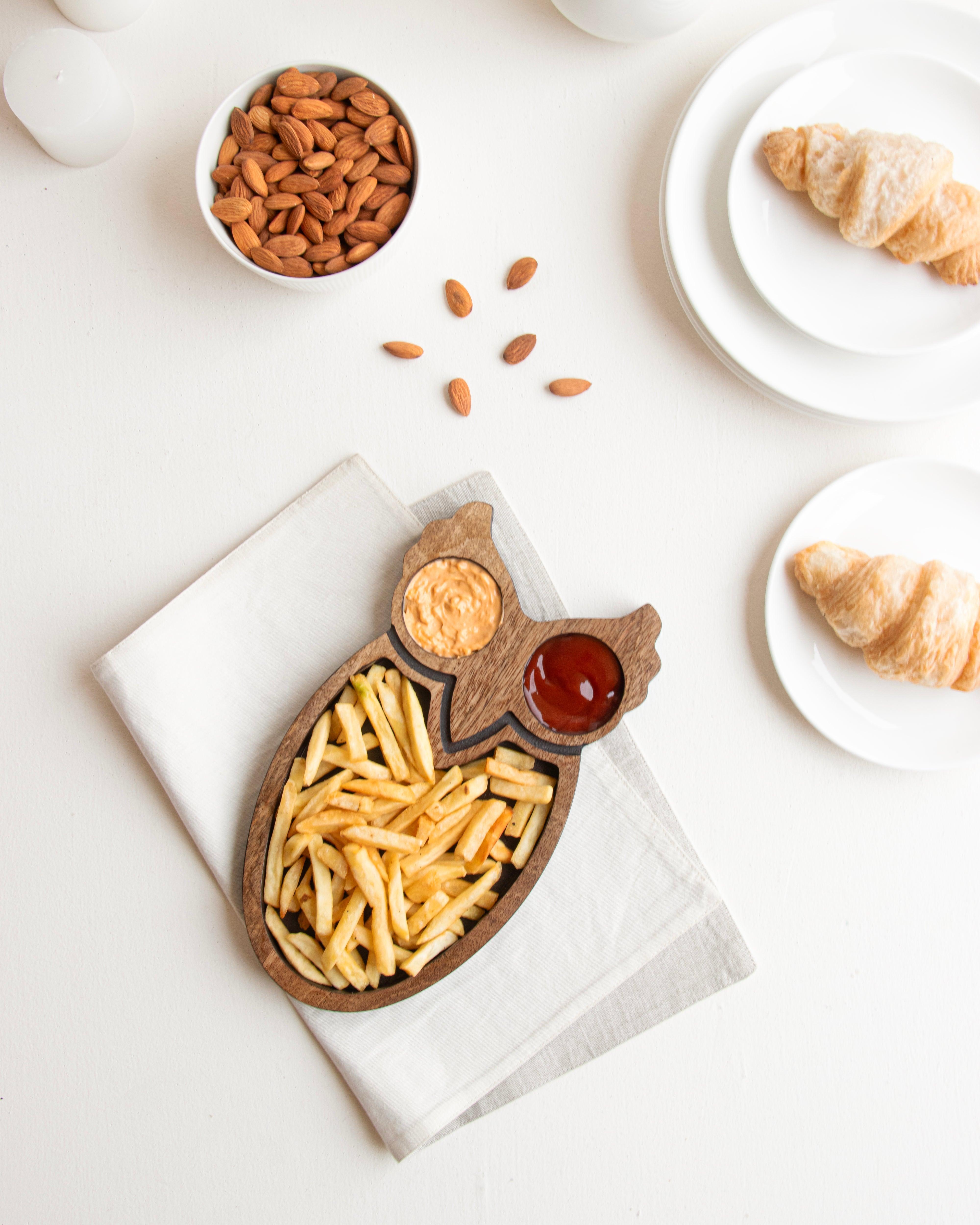 Mango Wood Owl Chip and Dip Platter