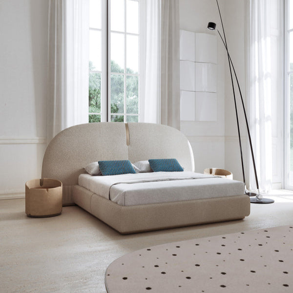 Half Moon Upholstered Bed Italian Design