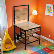 Minicoy Multipurpose Wooden Chair Cum Ladder | Folding Step Stool for Home & Kitchen