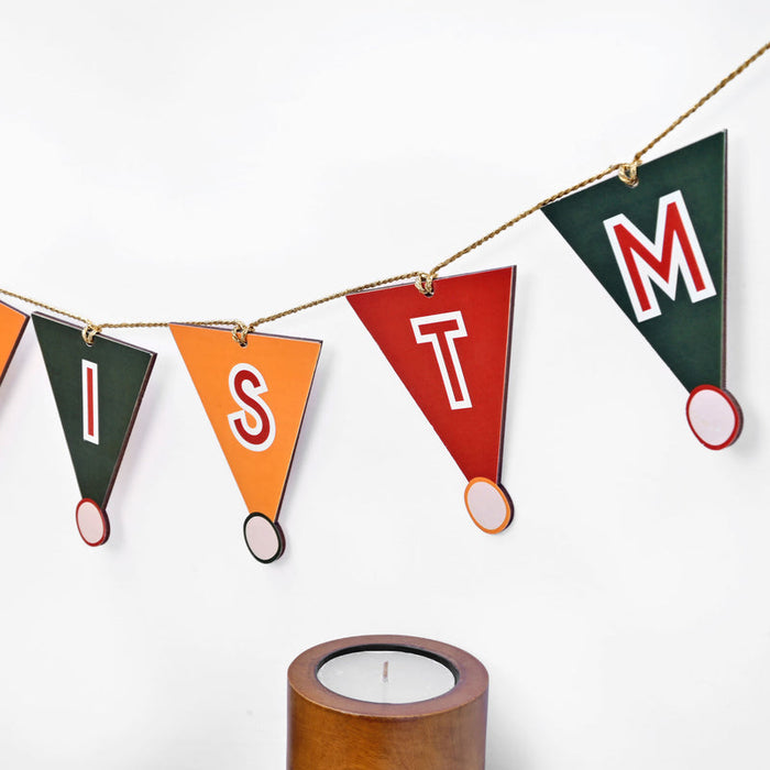 Merry Christmas Bunting | Festive Xmas Banner for Home or Party Decor