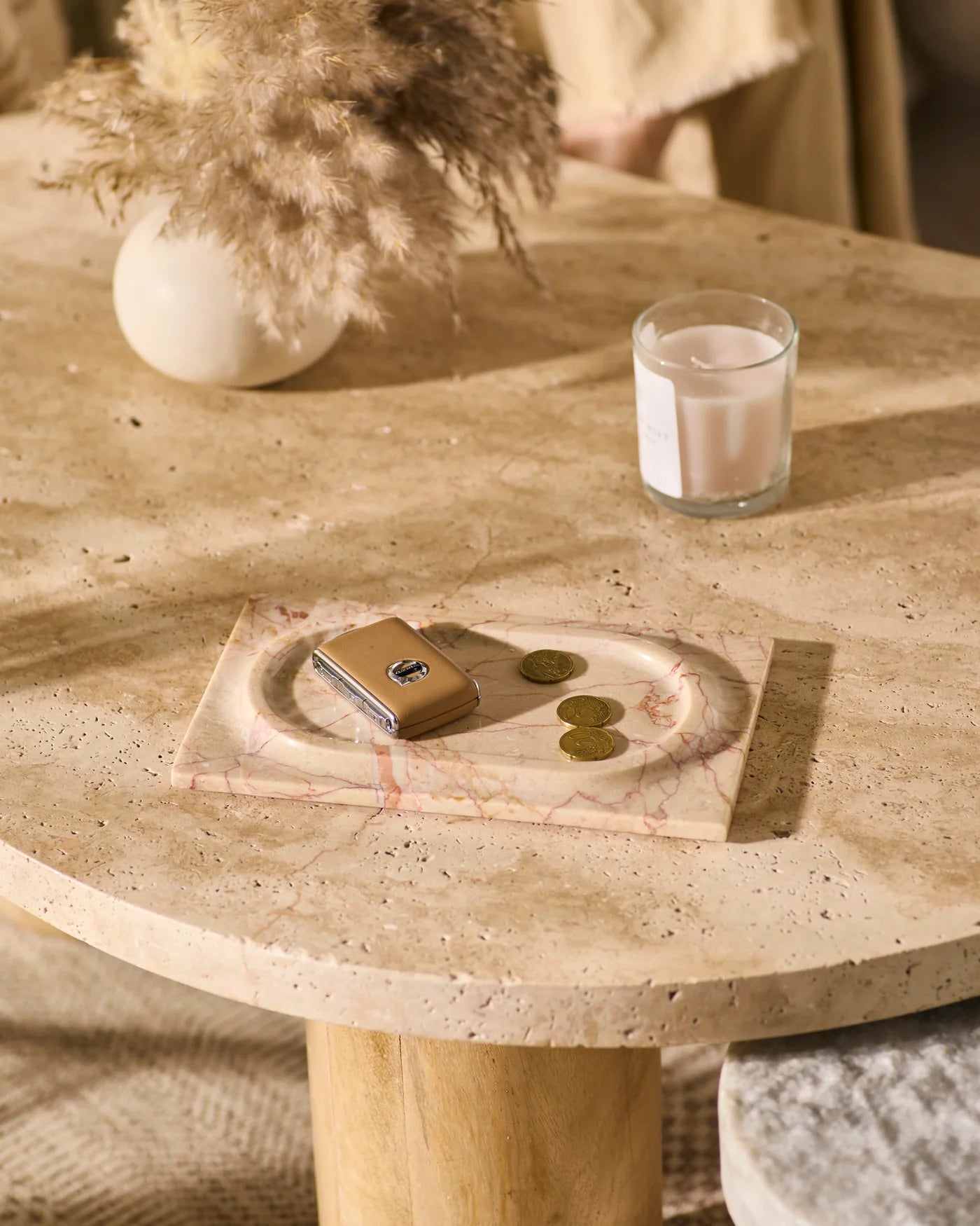 Mesa Marble Tray - Pink