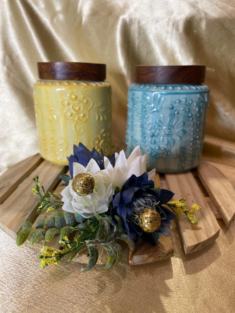 Hand Painted Jars for Spices | Ceramics Storage Jars for Kitchen - BUY 1 GET 1 FREE