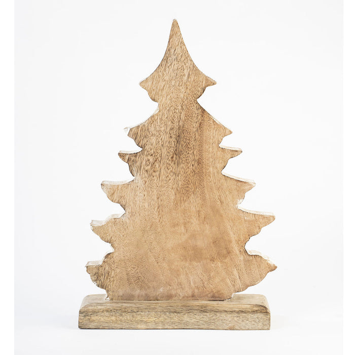 Rustic White Christmas Tree & Beautiful Wooden Xmas Decor