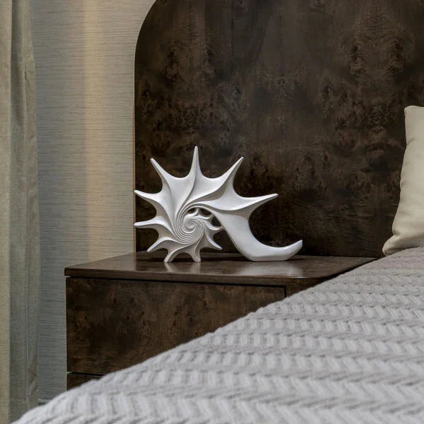 Lume - White Conch Shell Sculpture