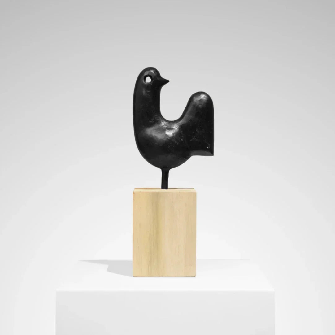 Shadow Perch - Abstract Metal & Wood Bird Figurine