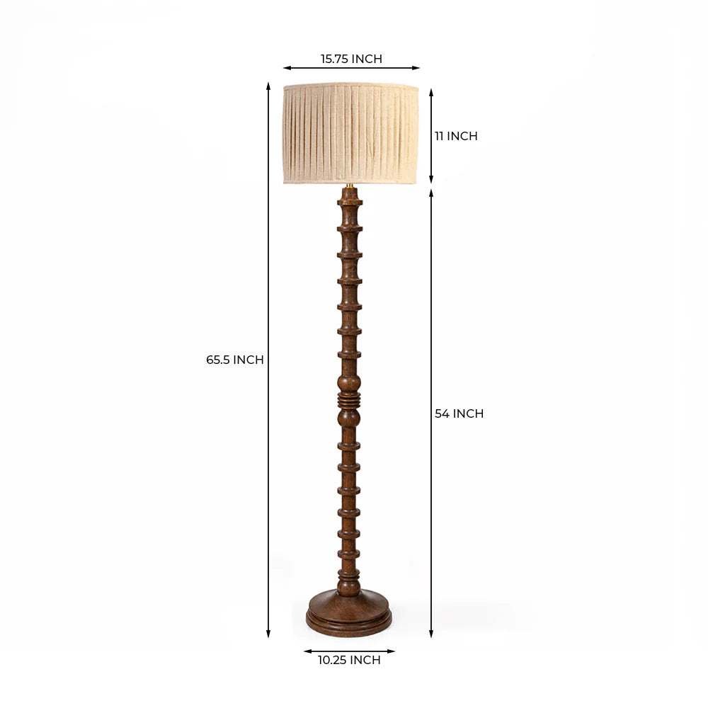 Handturned Mango Floor Lamp