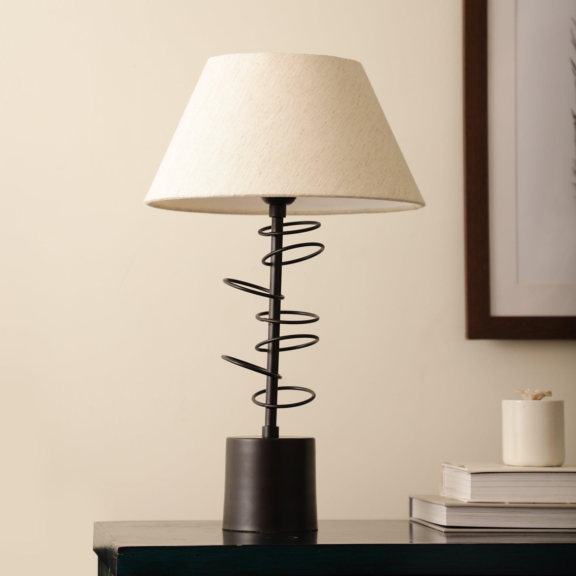 Cascading Rings Black Table Lamp  for Living Room | Home Decor Lamp | Table Light Lamp