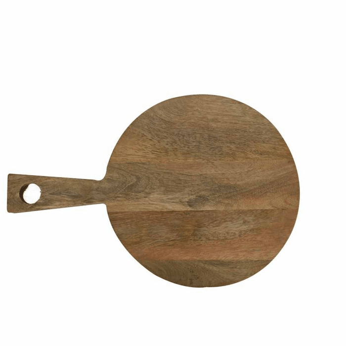 Aachman Wooden Round Wide Platter with Handle 15 inches