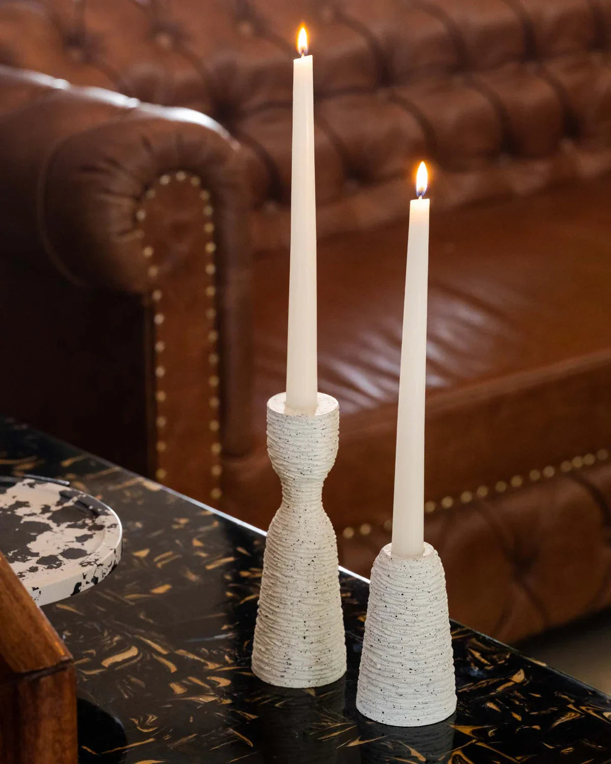 Statara White Candle Holder Set of 2