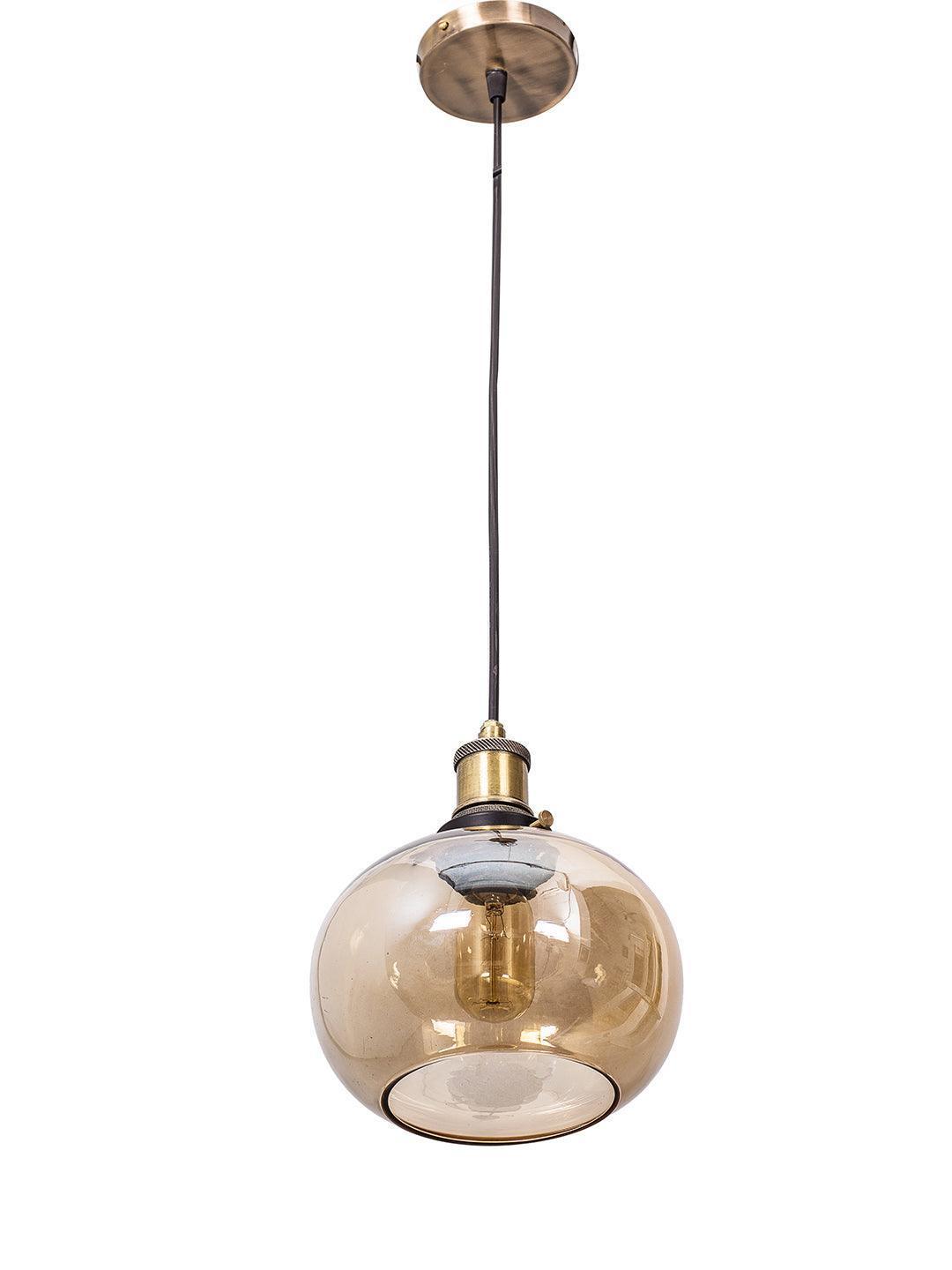 Contemporary Lustrous Glass Bowl Pendant Hanging Light Lamp For For Indoor & Outdoor Decor