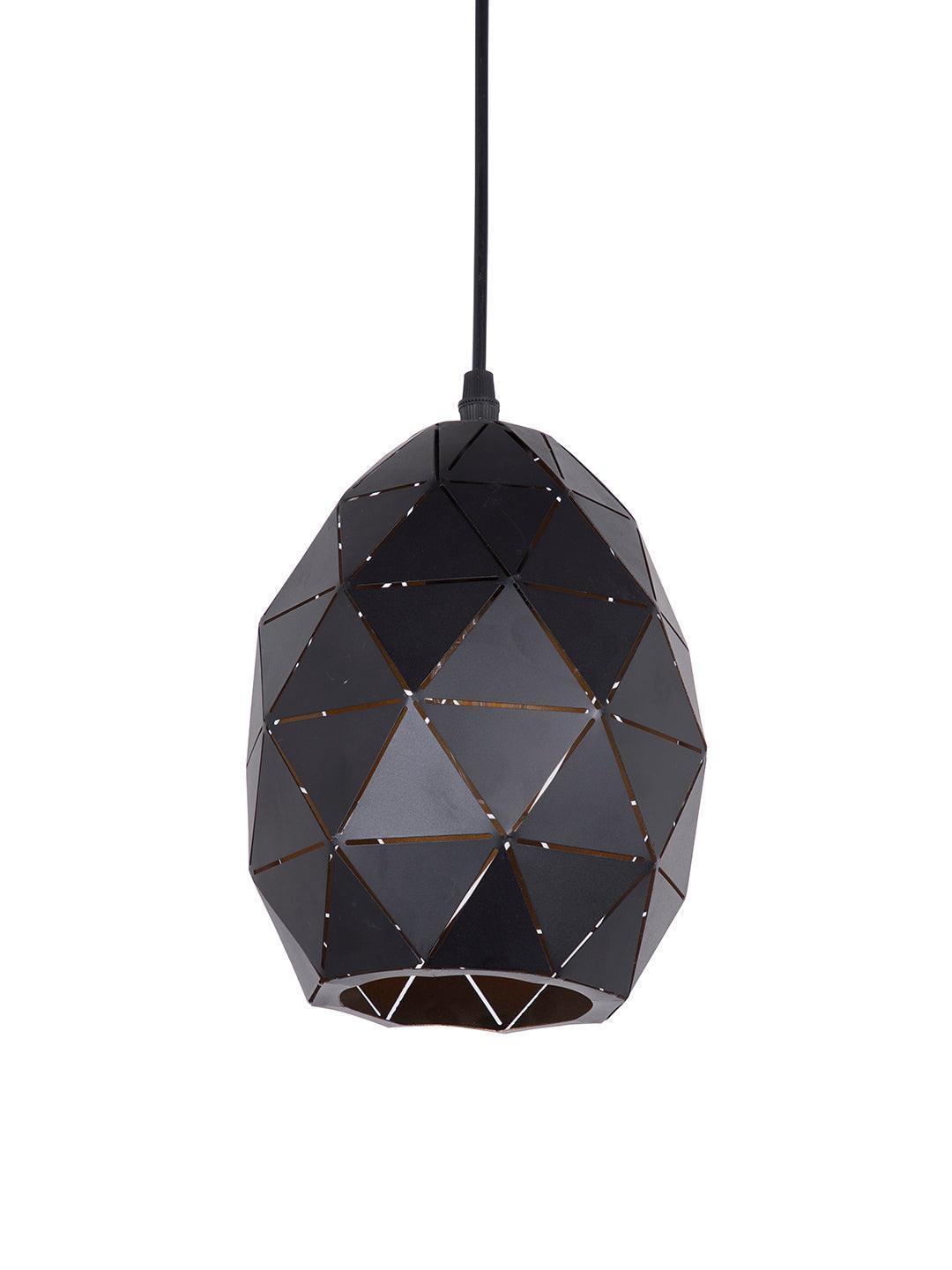 Small Black Oval Geometric Pendant Hanging Light Lamp For Indoor & Outdoor Decoration