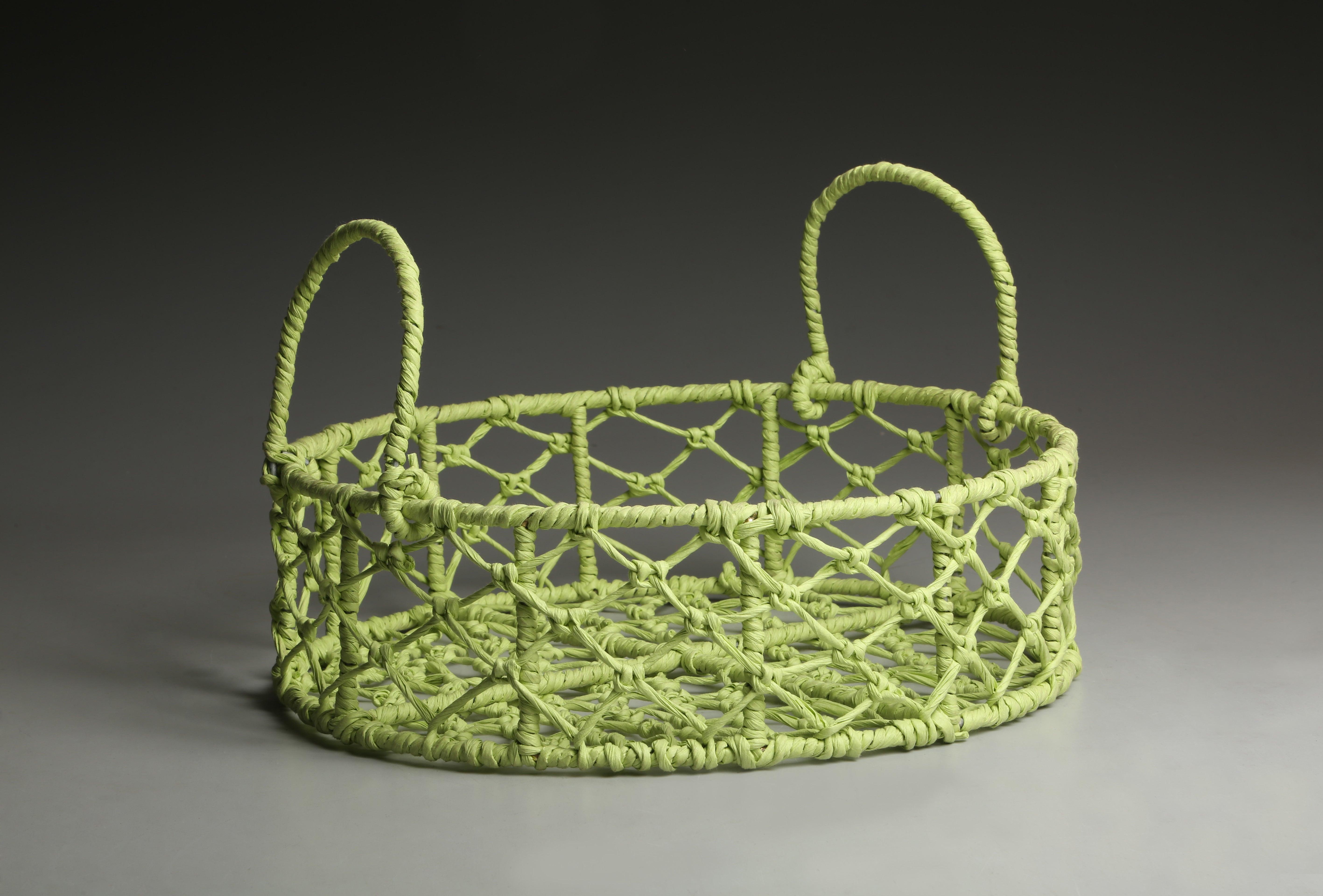 Handwoven Green Baskets Set of 3