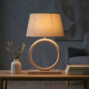 Marvella Open-Ring Black Wooden Lamp