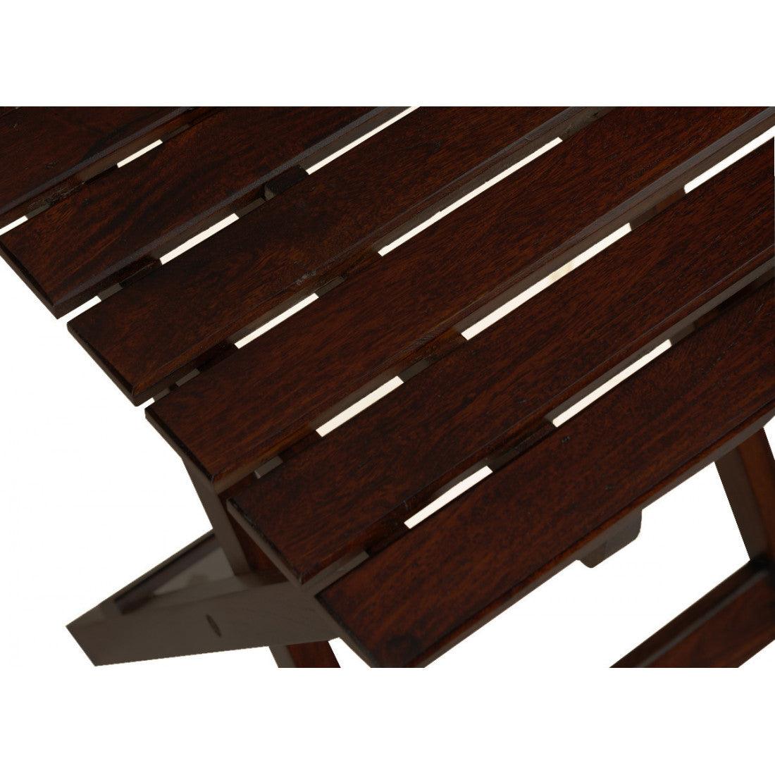 Latt Folding Table | Sheesham Wood Portable Side Table | Patio Table