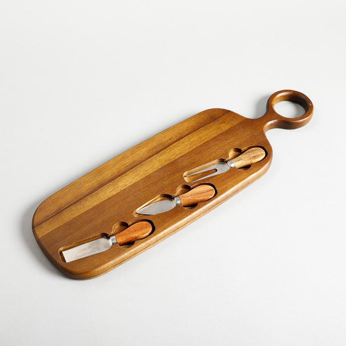 Ennis Wooden Cheese Board With Knife Set