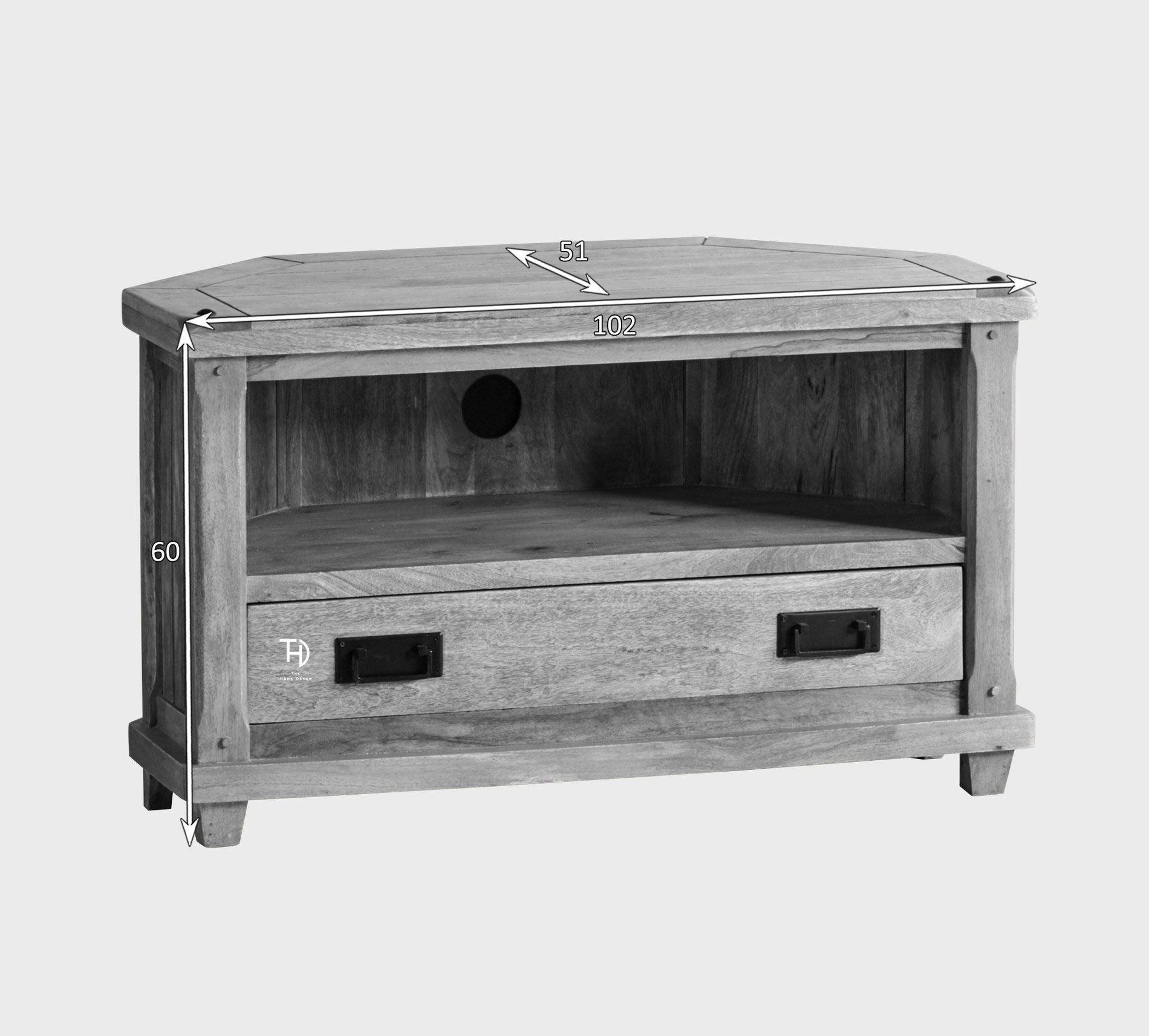 Devi Corner Tv Cabinet | Mango Wood