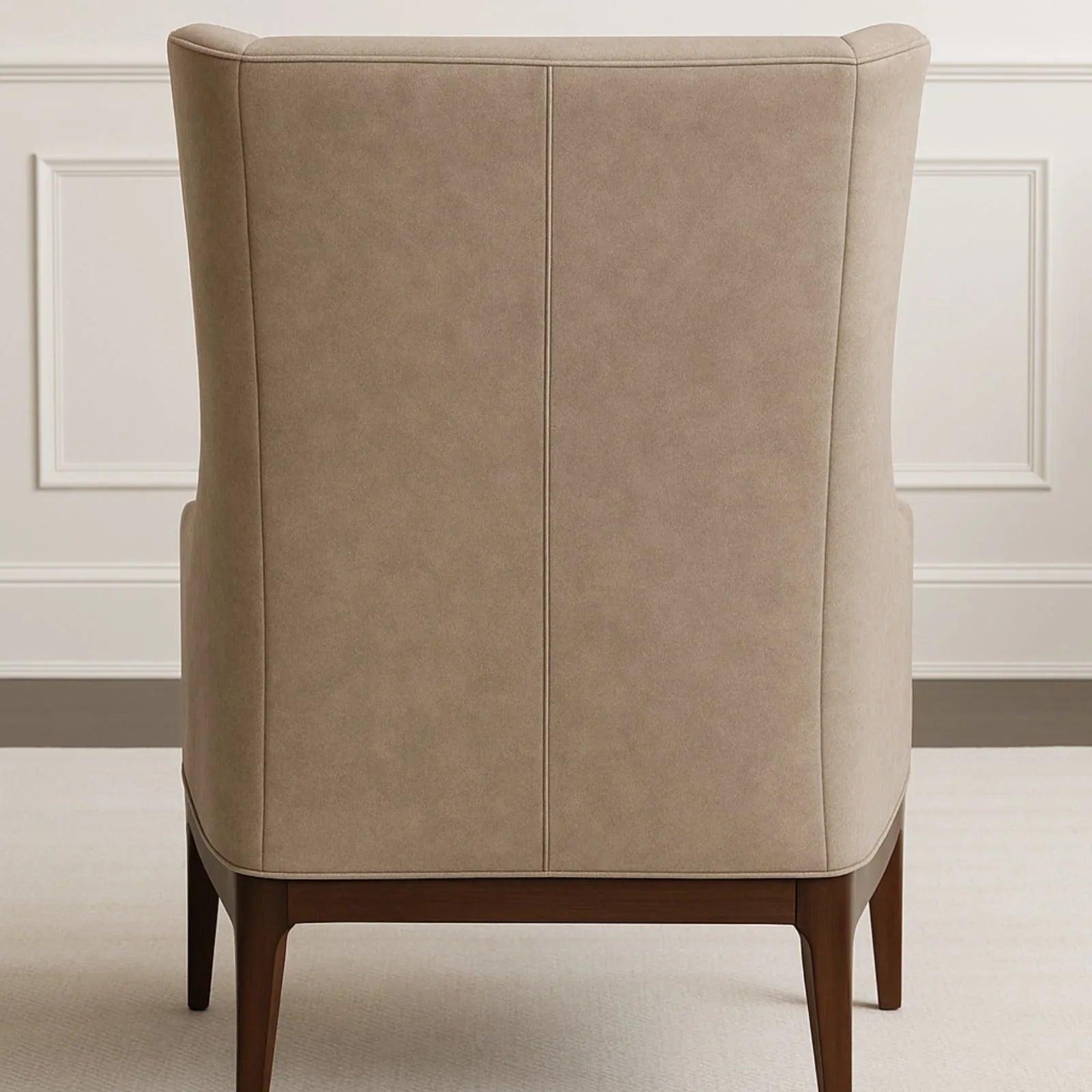 Minimalist Olive Green Thick Padded Velvet Sofa Lounge Chair with Cushion