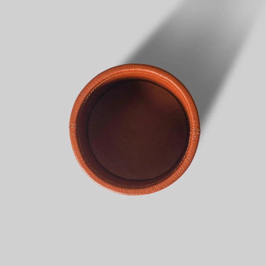 Leather Candle Holder Combo | Beige, Brown