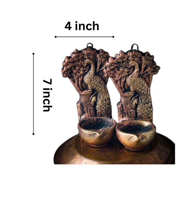 Tree Peacock Hanging Diya Set