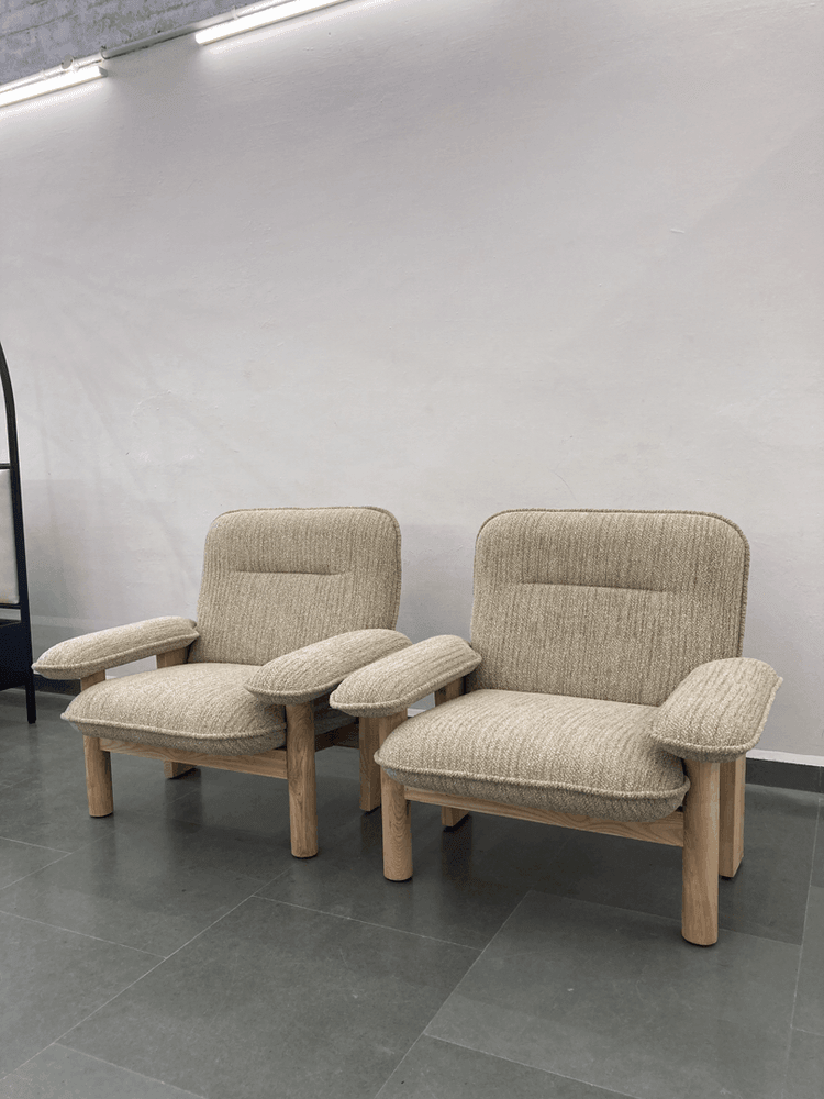 Audo Armchair | Fabric Upholstery And Solid Ash Wood