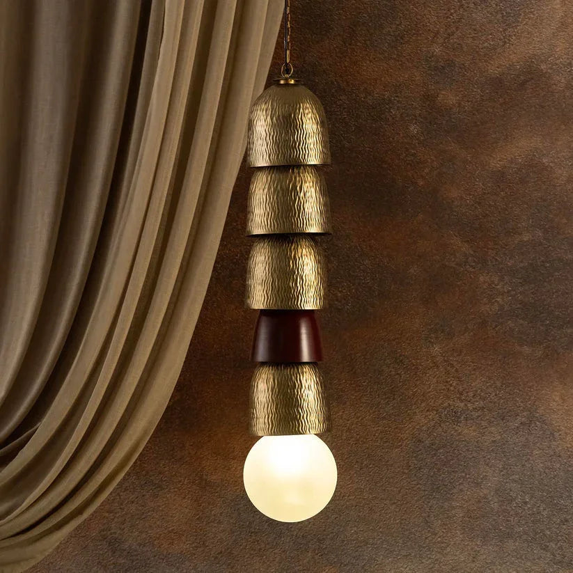 Totem Burgundy Embossed Hanging Lamp