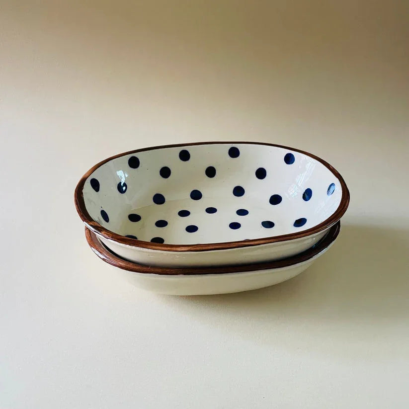 The Polka Dot Bowls | Off White & Black