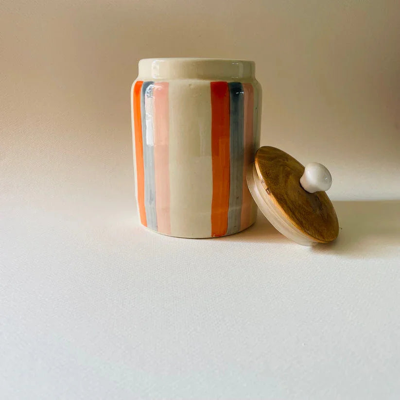 The Rayée Jar | Orange, White & Blue