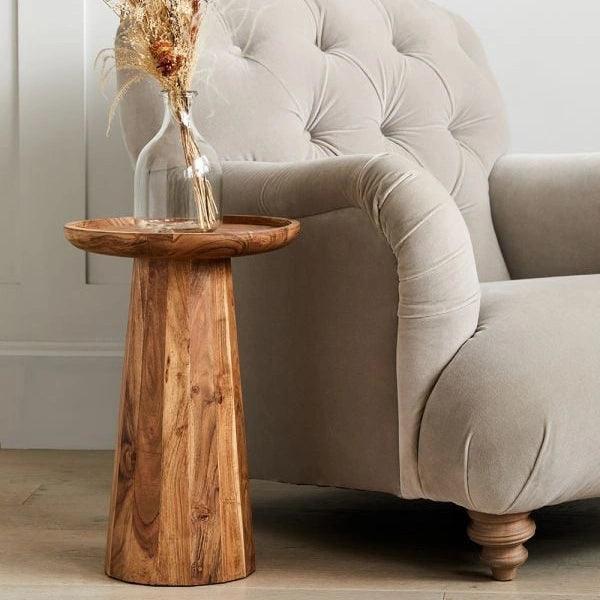 Tray Top Sheesham Wood End Table| Wooden Side Table for Living Room