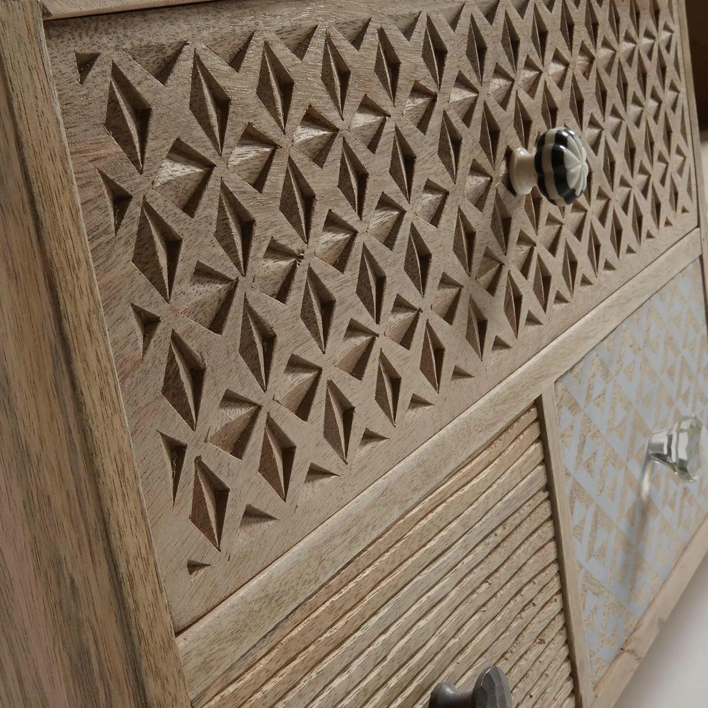 Jublee Carved Mango Wood TV Cabinet | Living Room TV Unit