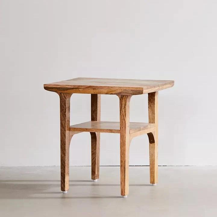 Rindha Premium Mango Wood End Table | Sofa Side Table for Living Room | Corner table