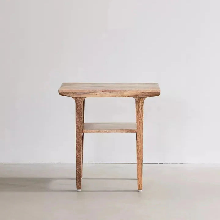 Rindha Premium Mango Wood End Table | Sofa Side Table for Living Room | Corner table