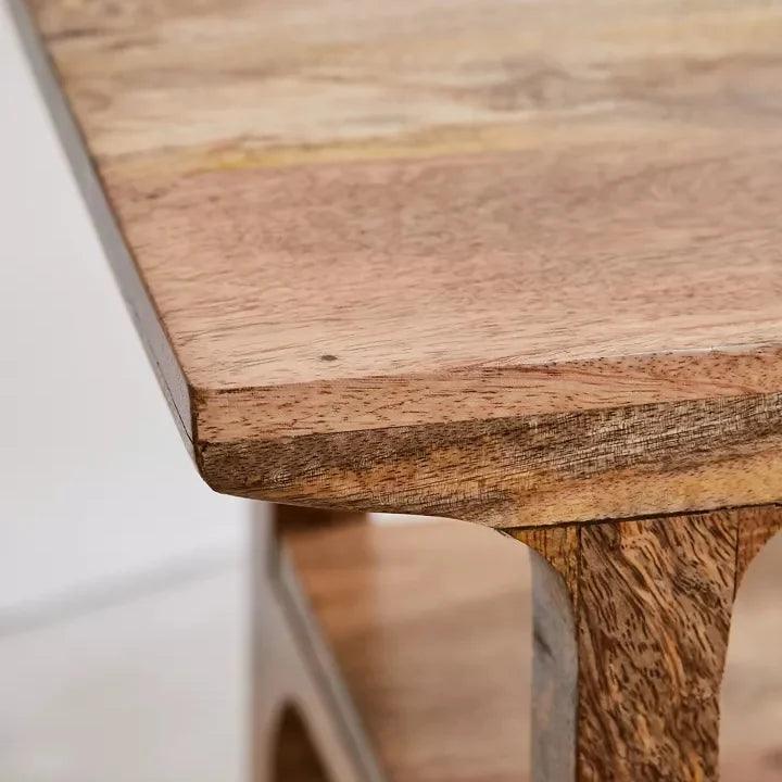 Rindha Premium Mango Wood End Table | Sofa Side Table for Living Room | Corner table