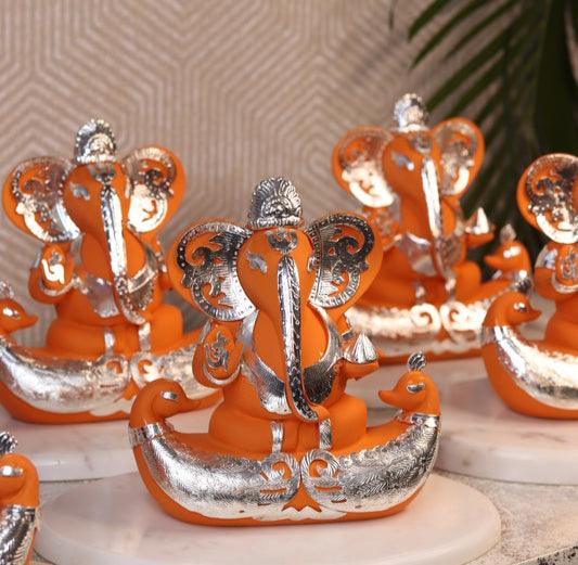 Lord Ganesha With Jewellery (Saffron)