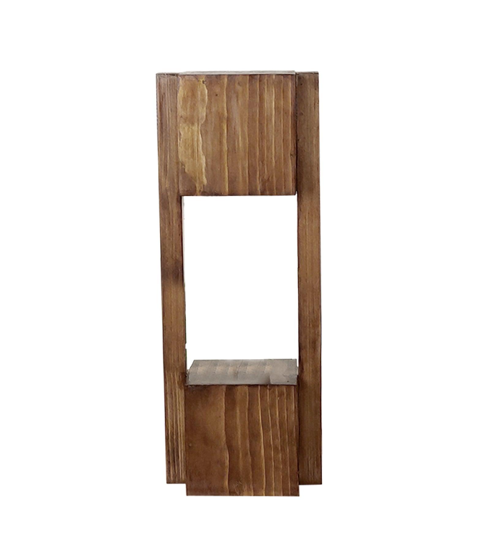 Focus Wooden Table Lamp with Brown Base | Study Table Lamp for Living Room