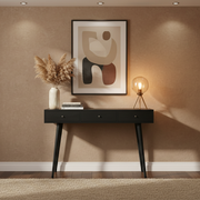 Ash Black 3 Drawer Console Table