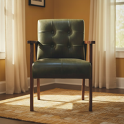 Olive Buffalo Leather Chair