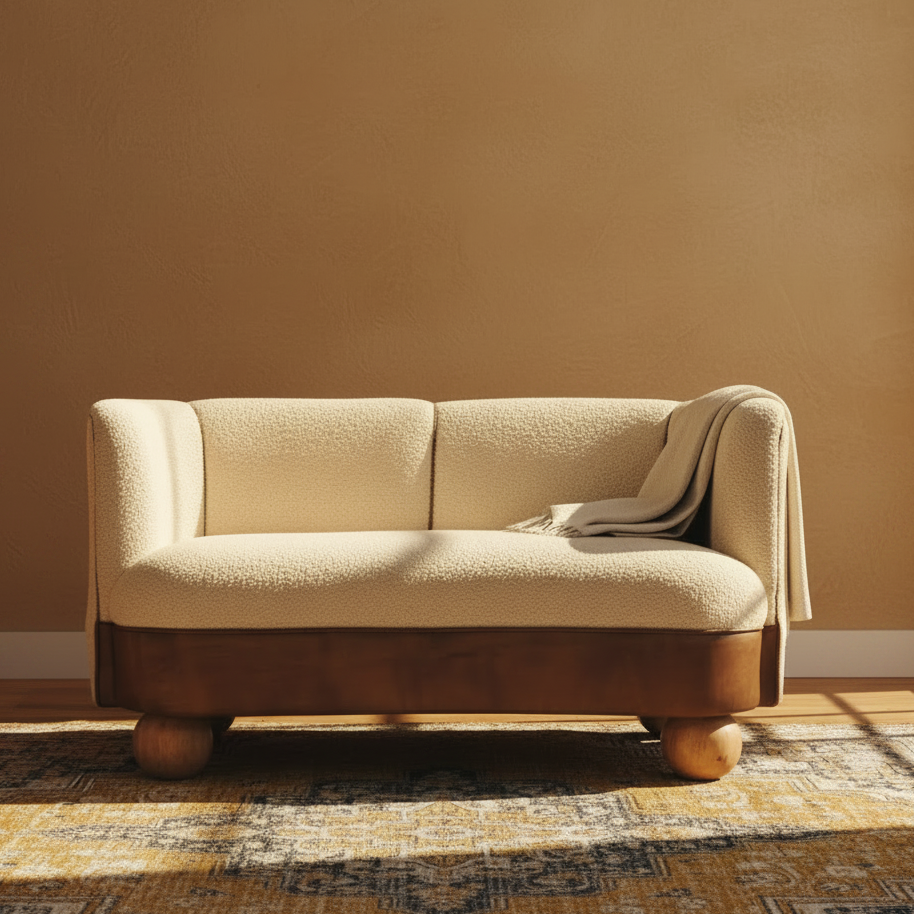 Boucle Cream Buffalo Small Sofa