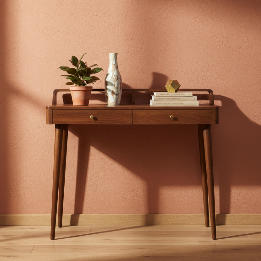 Elevated Chestnut Console Table