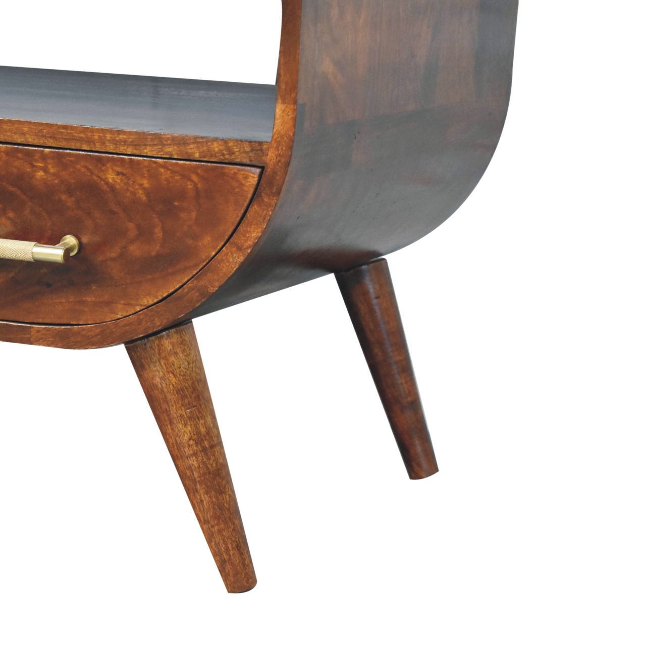 Solid Mango Wood Coffee Table with Shelf | Chestnut Finish Small Tea Table for Living Room