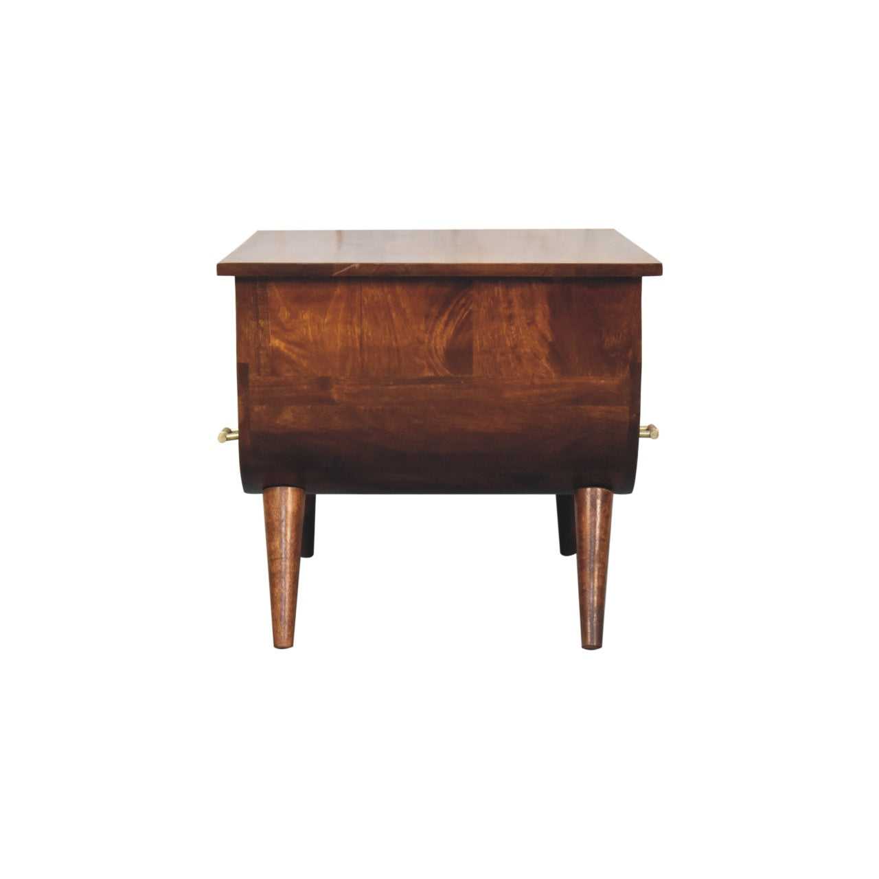 Solid Mango Wood Coffee Table with Shelf | Chestnut Finish Small Tea Table for Living Room